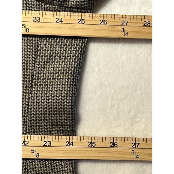 Ralph Lauren LRL Mens 48L Tan Brown Houndstooth Silk Wool Blazer Sport Jacket - Picture 12 of 14